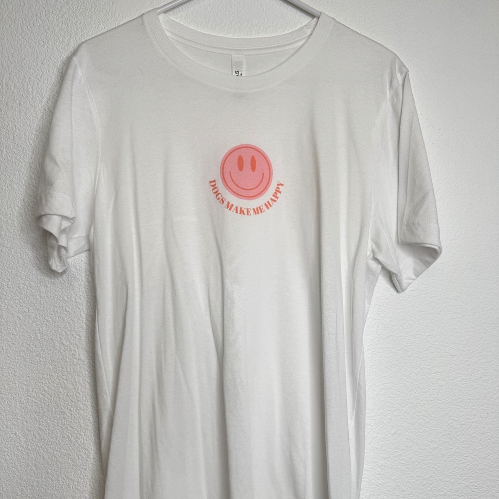 Dog Mom Smiley Face T-Shirt Size Medium Tee